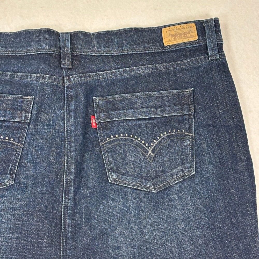 Levis Original Denim Skirt Womens 12 Mini Straight‎ Western Casual - Picture 3 of 9